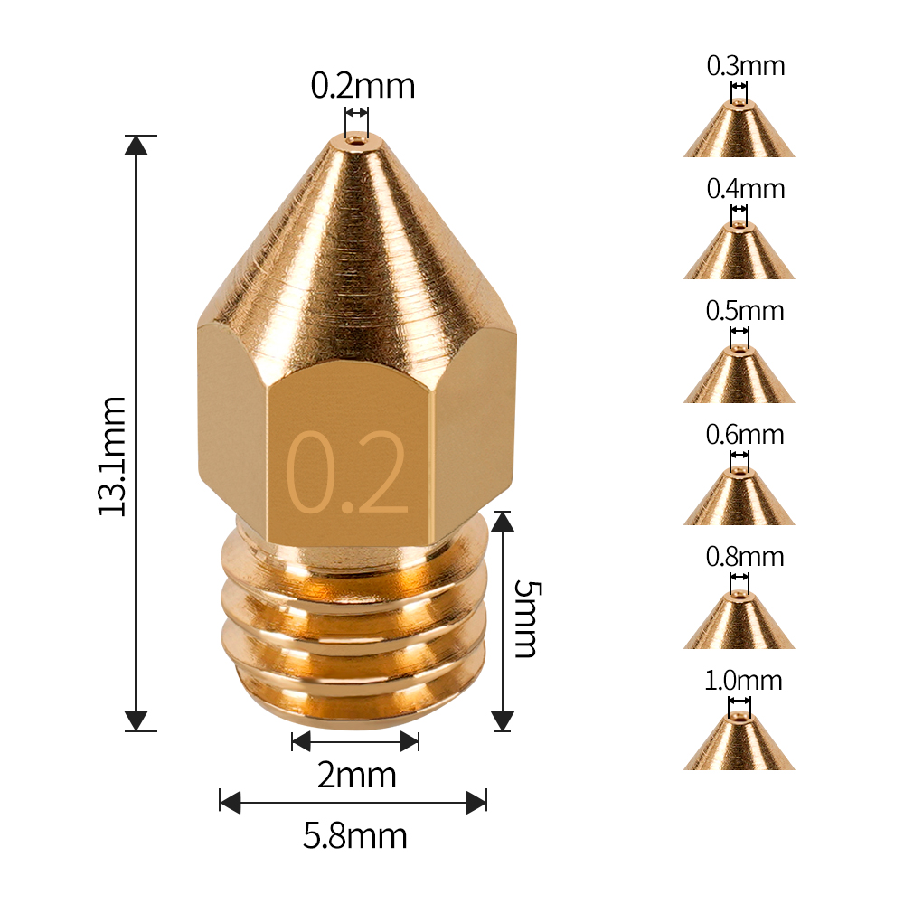 MK7 MK8 Nozzle 0.4mm 0.3mm 0.2 - 3D Printing Industry 评论和价格