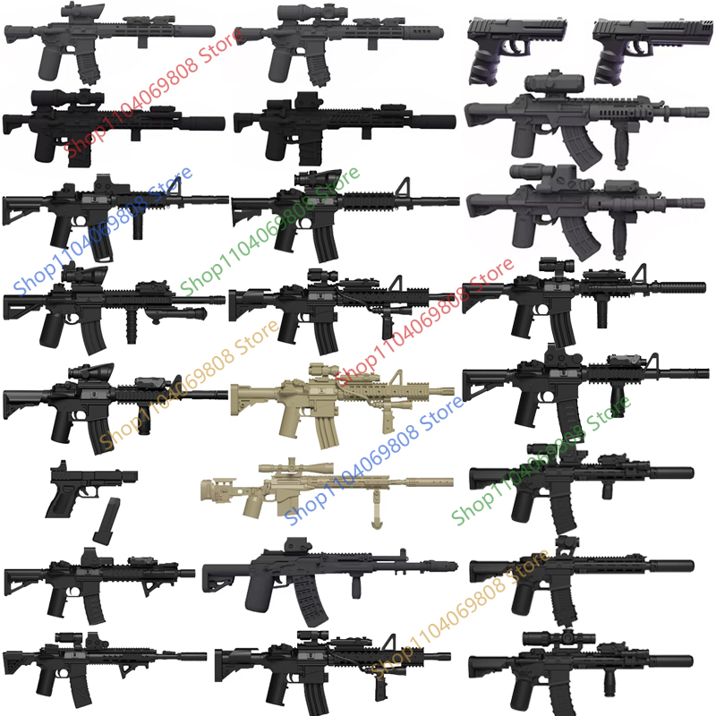 Military Soldiers Figures Gun  - 3D Printing Lego Bricks 评论和价格