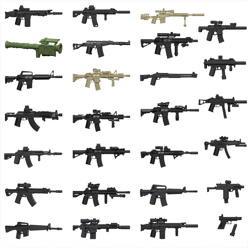 Military Soldiers Figures Gun  - 3D Printing Lego Bricks 评论和价格