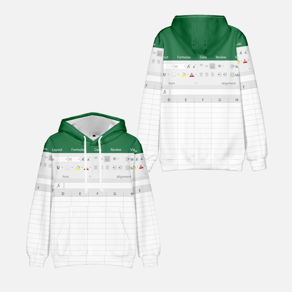 Casual Excel Hoodie For Men An - 3D Printing Online Service 评论和价格